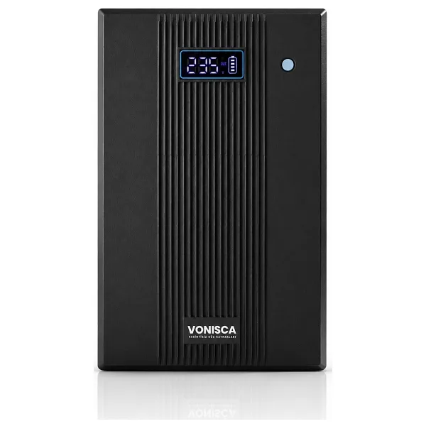 VONISCA KESİNTİSİZ GÜÇ KAYNAKLARI D-1500 1500VA LCD Kesintisiz Güç Kaynağı Line Interactive 2x12V 9Ah UPS Bilgisayar Kamera Ofis