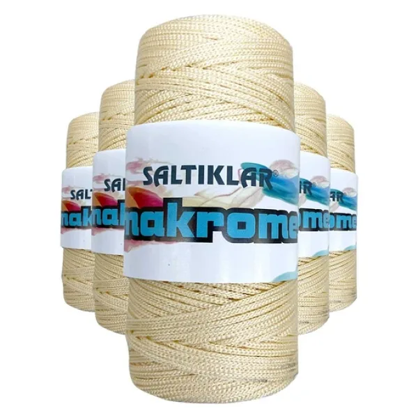 5 Adet Polyester Makrome İpi 270 Krem 100 gr