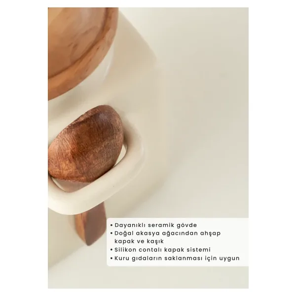 Bella Maison Salt Seramik Kavanoz Krem (330 ml)