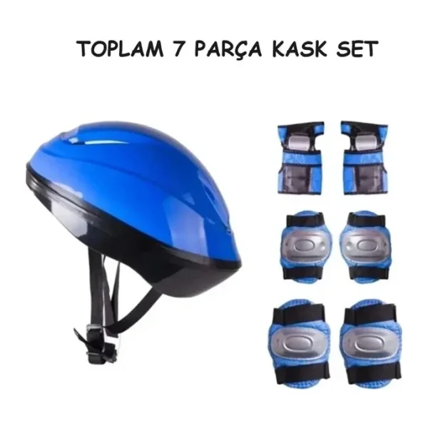 Bisiklet Scooter Kaykay İçin Kask Dizlik Dirseklik Koruyucu Set TAM 7 Parça