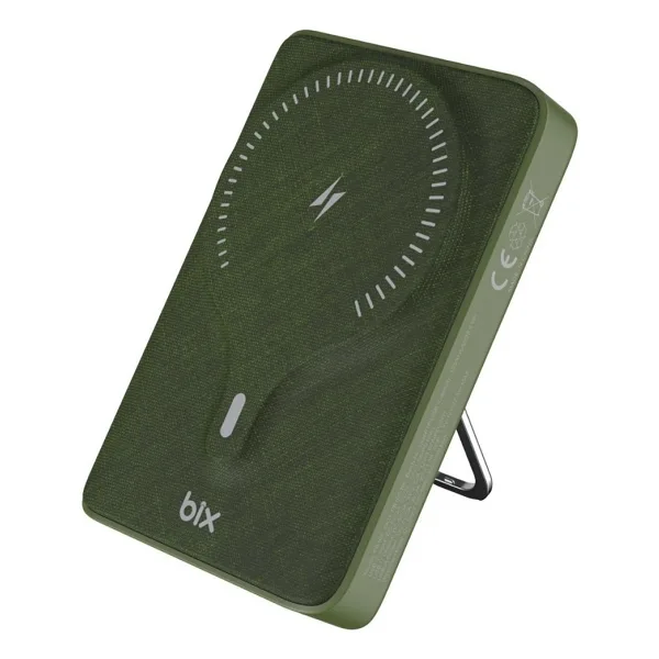 Bix PB105 Yeşil 10000 mAh Hızlı Şarj Kablosuz Powerbank
