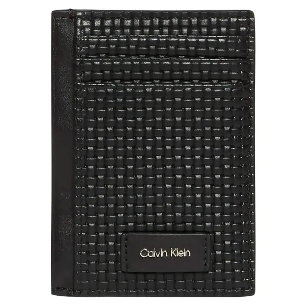 Calvin Klein EMBOSSED WOVEN N/S CARD CASE Erkek Siyah Cüzdan LV04D1126GUB1