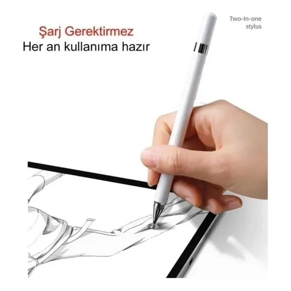 COTAS Android ve İos Uyumlu Dokunmatik Kalem 2 in 1 Kalem Tüm Telefon ve Tabletlerle Uyumlu Stylus Kalem