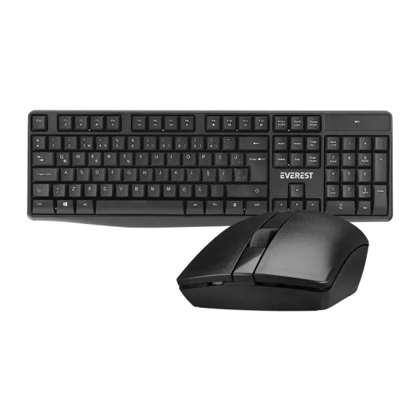 Everest KM-7500 Siyah Kablosuz Klavye Mouse Seti