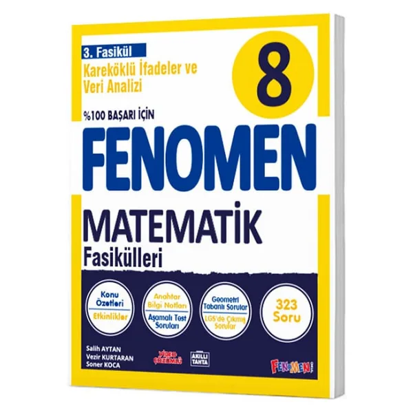 Fenomen Okul Yayınları 8. Sınıf Matematik 3. Fasikül (Kareköklü İfadeler ve Veri Analizi) Konu Özetli Soru Bankası