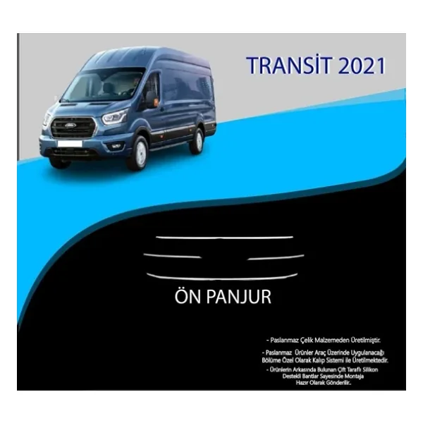 Ford Transit 2021 Krom Ön Panjur 4 Parç.