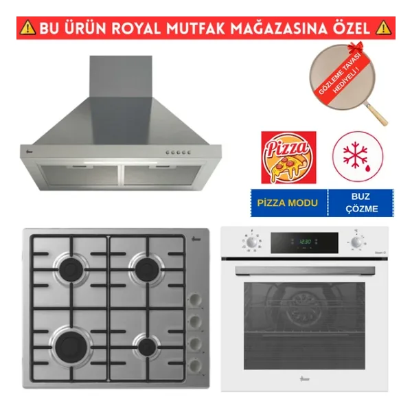 Hoover Rıvera İnox-Beyaz Ankastre Set (Ho3158w+ Hhw6lmx/Tk Emaye + Hch6mxtk)