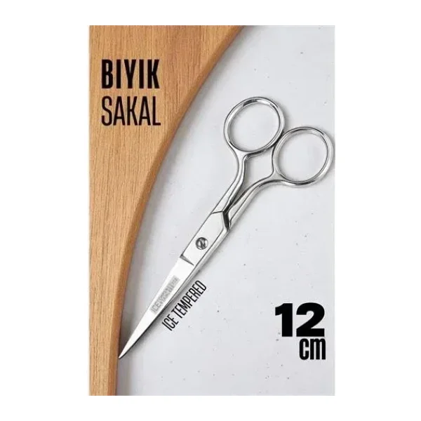 Ice Tempered 702 Bıyık Makası - Bıyık Sakal Düzeltme Makası Kuaför Makası 12 Cm