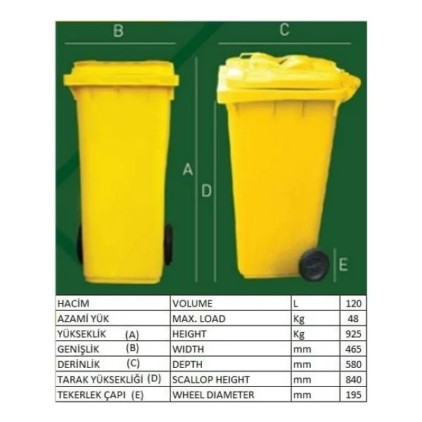 Konteyner Yeşil 120 lt.