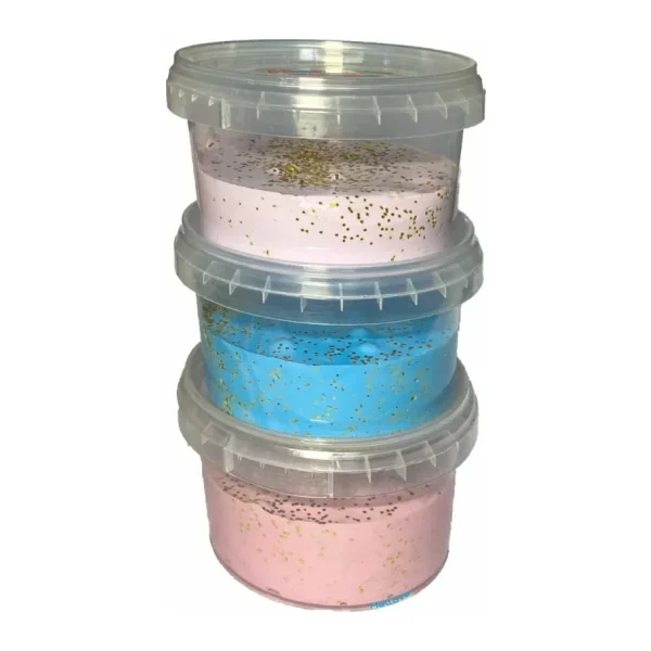Köpüklü ve Simli Slime Ele Yapışmayan Slaym 3 Renk Pofuduk Slime