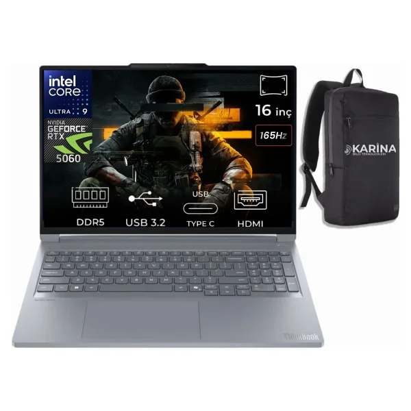 Lenovo ThinkBook 16p G6 IAX 21R0001JTX Ultra 9 275HX 32 GB 1 TB SSD RTX5060 16" W11P Notebook