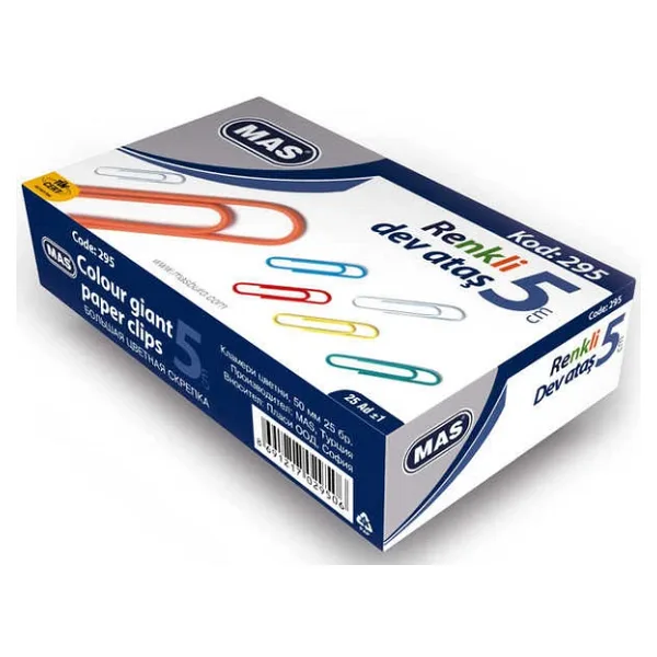 Mas 295 Ataş Dev Renkli Pvc Kaplı 50 Mm (24 Kutu)