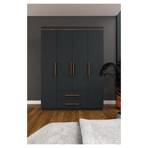 Metalia Perla Lüx Gm 817 2 Çekmeceli 4 Kapaklı Gardırop