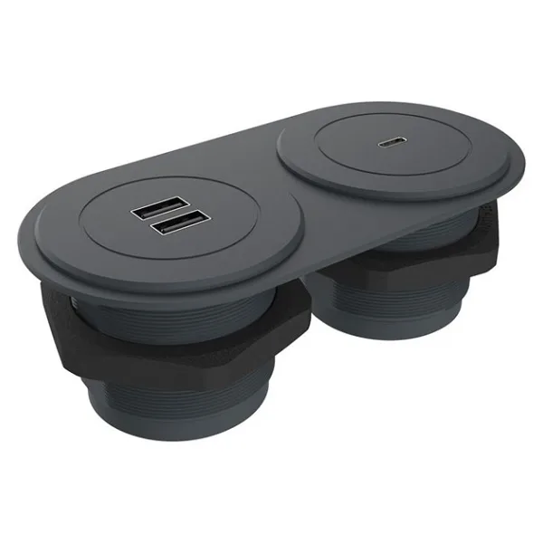 Metalline Circular-Line Modüler Priz Kutusu Usb/type-C- Antrasit - yok
