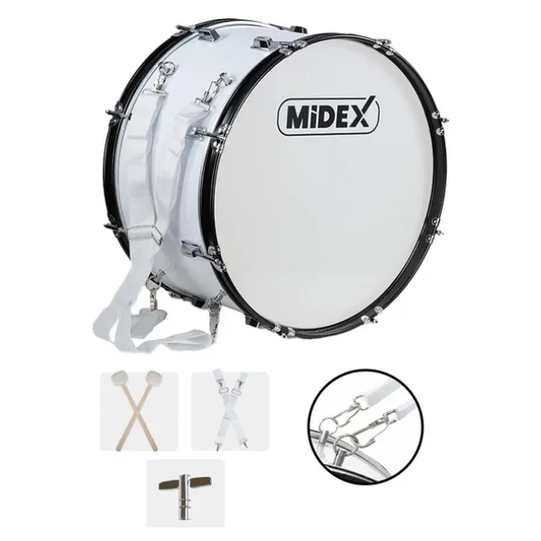 Midex Bnd-22 Bando Davulu 22 İnç 56 Cm Çap Profesyonel Bass Davul Seti