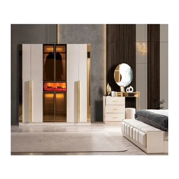 Mobilya Bazarı %100 Mdf Alyans Yatak Odası Takımı 6 Kapaklı Dolap