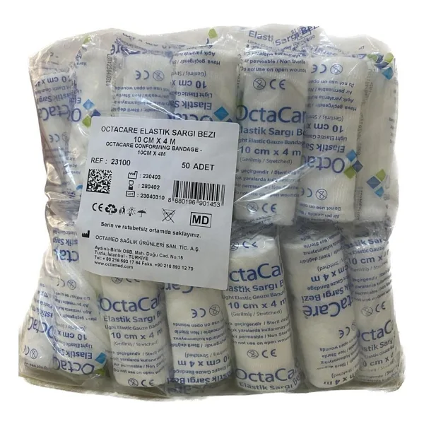 OctaCare Elastik 10cm x 4m 50'li Sargı Bezi