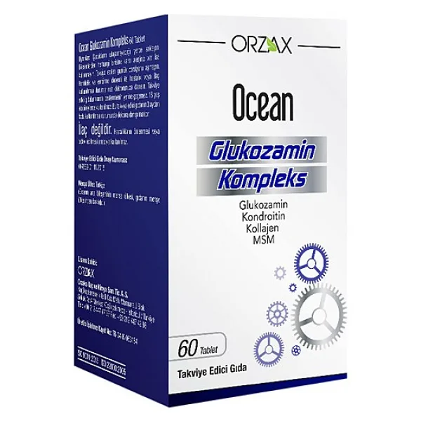 Orzax Ocean Glukozamin Kompleks 60 Tablet Kolajen İçeren Yetişkinler İçin Takviye Gıda
