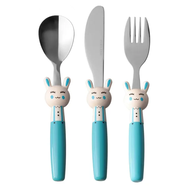 Porland Mini Rabbit 3 Parça Çocuk Çatal Kaşık Bıçak Takımı