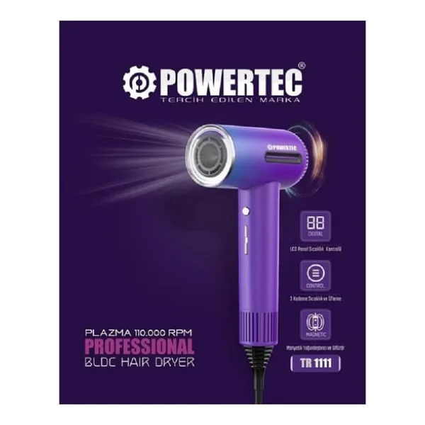 Powertec Delux Plazma TR-1111 2700 W Saç Kurutma Makinesi