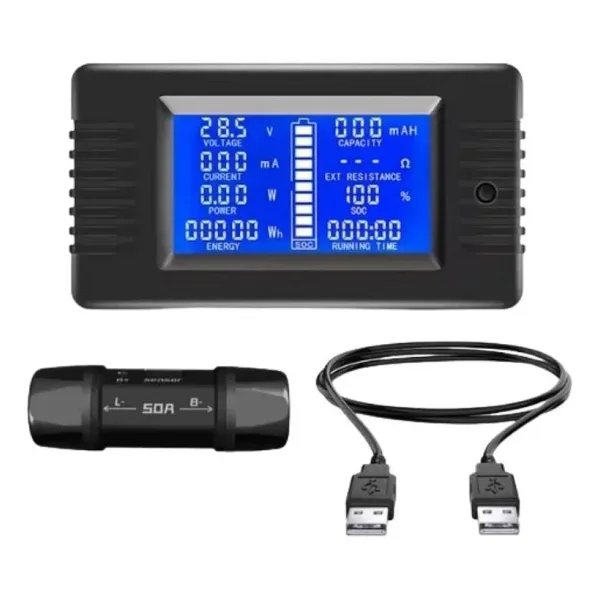 PZEM-015 8-120V 50A Voltmetre Ampermetre - Batarya Kapasite Yöneticisi