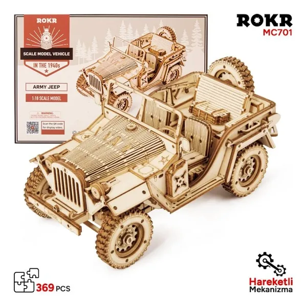 Rokr MC701 Asker Ordu Arabası Hareketli Ahşap Maket