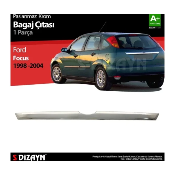 S-Dizayn Ford Focus 1 HB Krom Bagaj Çıtası 1998-2005