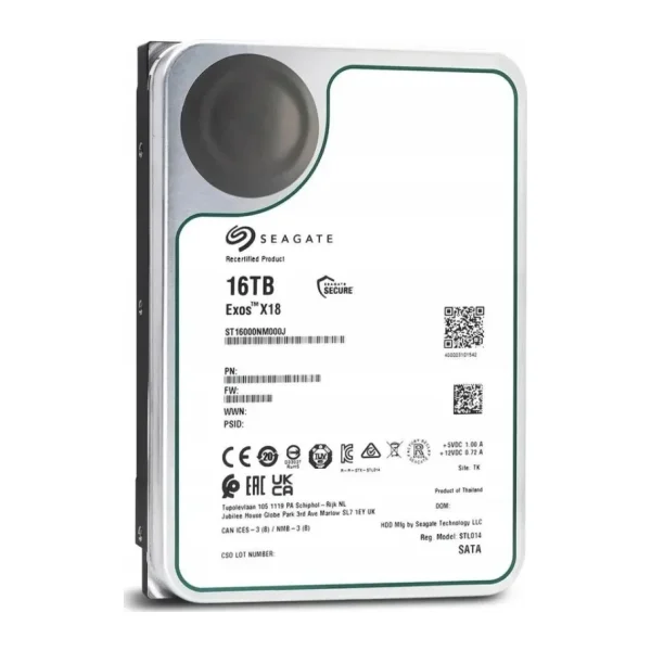 Seagate Exos ST16000NM000J SATA 3.0 7200 RPM 3.5" 16 TB Harddisk