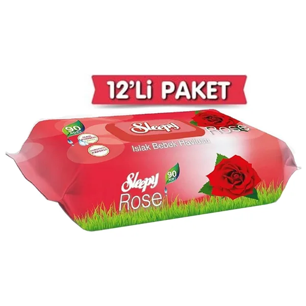 Sleepy Gül Kokulu 90 Yaprak 12'li Paket Islak Mendil