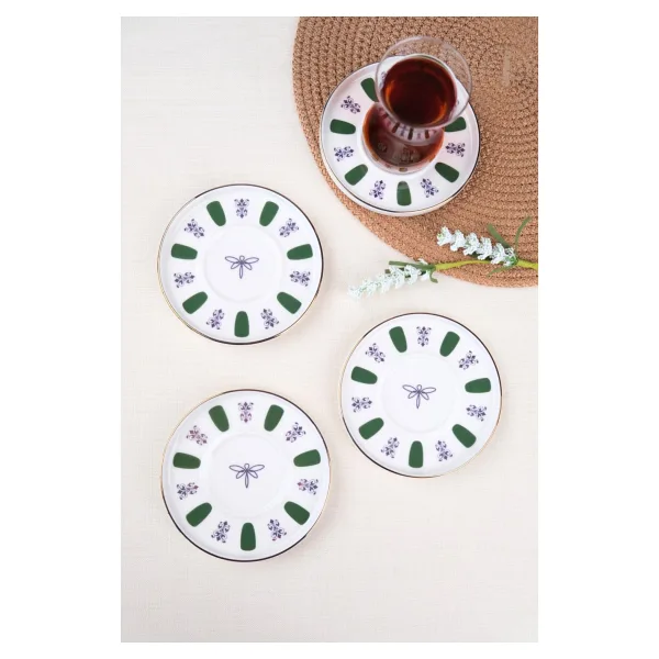 Tabak Evi Acem Zade 12.5 cm 4'lü Porselen Çay Tabağı