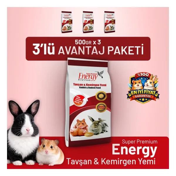 Tavşan & Kemirgen Yemi 500 G - 3 Adet