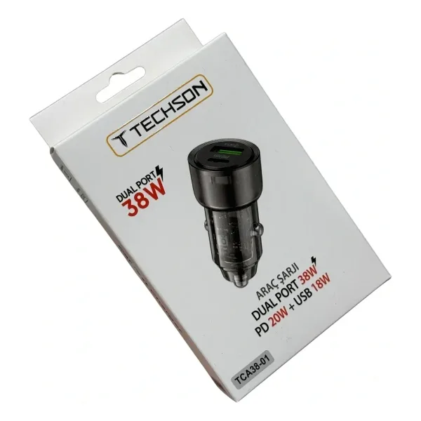 TECHSON Dual Port 38W Araç Şarjı TCA38-01