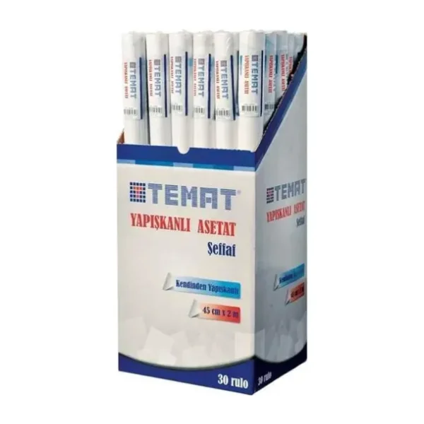 Temat 45 cm x 2m Yapışkanlı Şeffaf Asetat