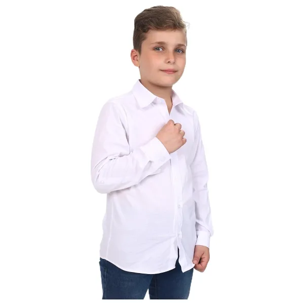 Toontoy Erkek Çocuk Okul Gömlek Beyaz