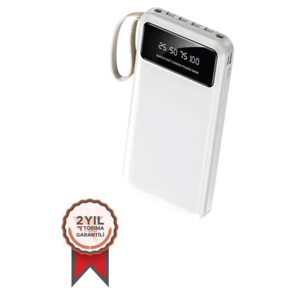 Torima 10.000 Mah Powerbank Hızlı Şarj Özellikli 4 Çıkışlı Beyaz