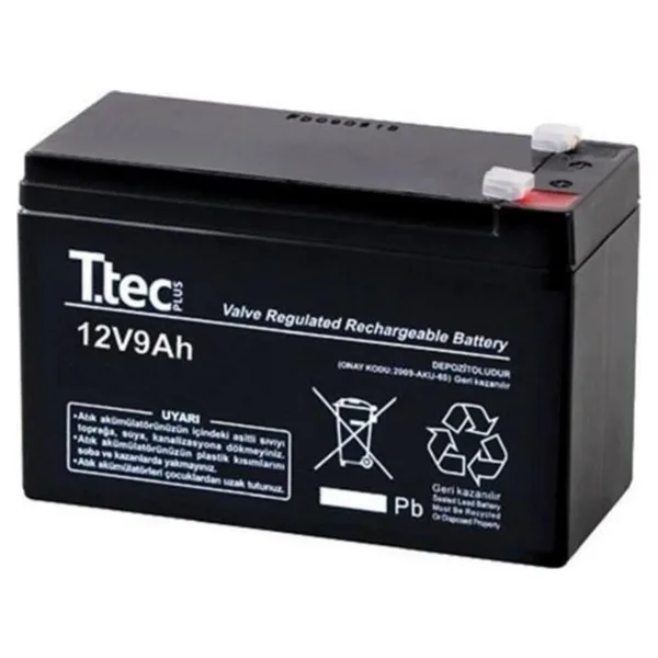 Ttec 12 Volt 9a Akü -12v 9 Ah Bakımsız Kuru Akü 2021 Üretim