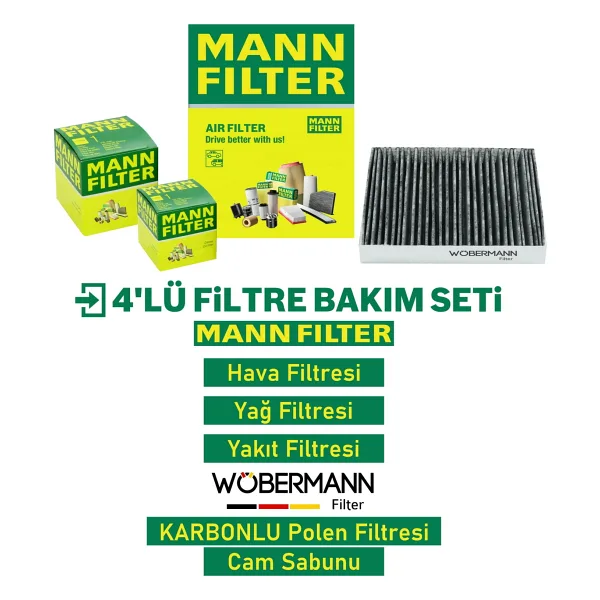 Wöbermann+mann Vw Polo 1.2 Tdi Filtre Bakım Seti 2010-2014 4k