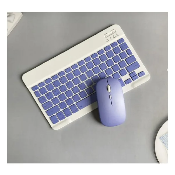 Xiaomi Pad 7 Uyumlu Bluetooth Klavye Mouse Set - Mor