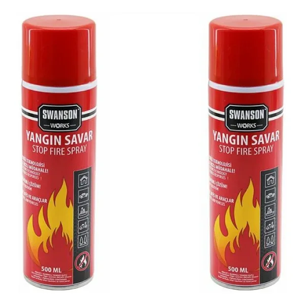 2 ADET YANGIN SÖNDÜRÜCÜ - YANGIN SAVAR SPREY 500ML + 500 ML EV - OFİS - OTO ARAÇ ATEŞ BOĞUCU KÖPÜK TABAKA OLUŞTURUR