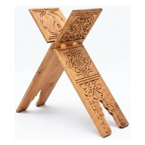 Ahşap Rahle Oymalı - Battal - 75cm Oymalı Ahşap Rahle