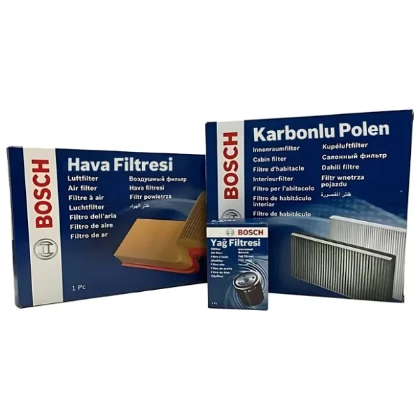 Bosch Ford Fiesta 1.4 TDCI E4 Filtre Bakım Seti 2002-2011 3FK Hava-Yağ-Karbonlu Polen