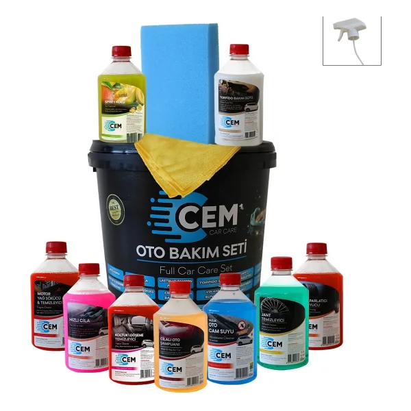 CEM CAR CARE 12 Parça Full Oto Bakım Seti, Araç Temizlik Seti