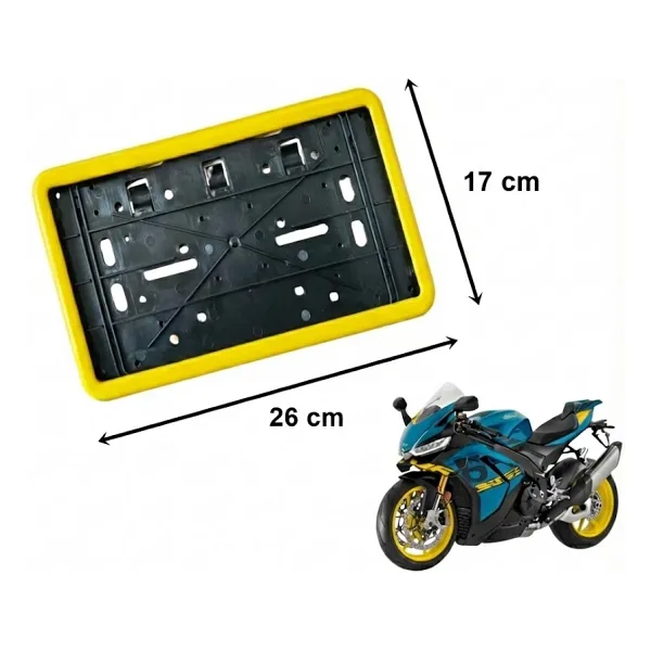 Çerçeveli Dikdörtgen Plakalık Plaka Altlığı Sarı 26X17cm 1 Adet