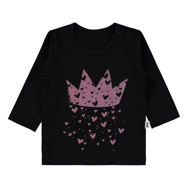 Civil Baby Taç Kalp Baskılı 6-18 Ay Sweatshirt - 5-Siyah - 12 - 18 Ay