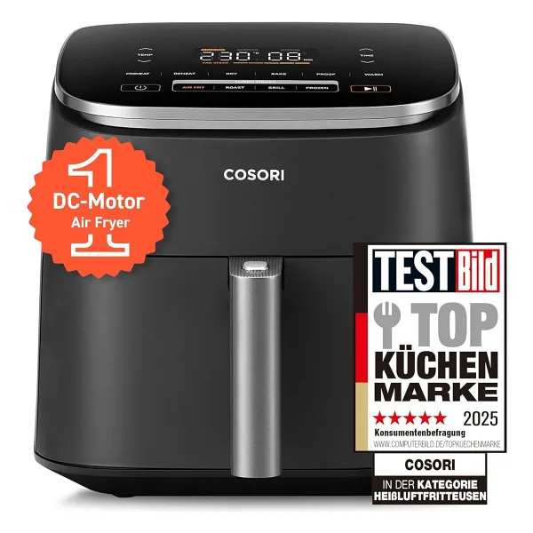 Cosori Turboblaze Dc Motor Airfryer Xxl 6l - 9-In-1 Akıllı Hızlı Pişirme 5 Kademe, 87 Tarif