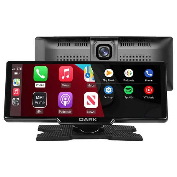 Dark 10.26" IPS Apple CarPlay & Android Auto / AirPlay, Android Cast Ekran Yansıtma Ön & Arka Kameralı Torpido Üstü Araç Multimedya Ekranı