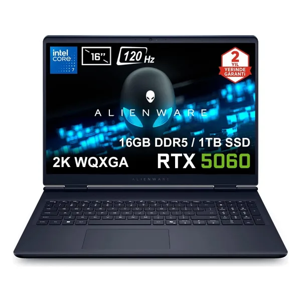 Dell Alienware 16 Aurora AC16250-C71615U56N Core 7 240H 16 GB 1 TB SSD RTX5060 16" WQXGA Gaming Laptop