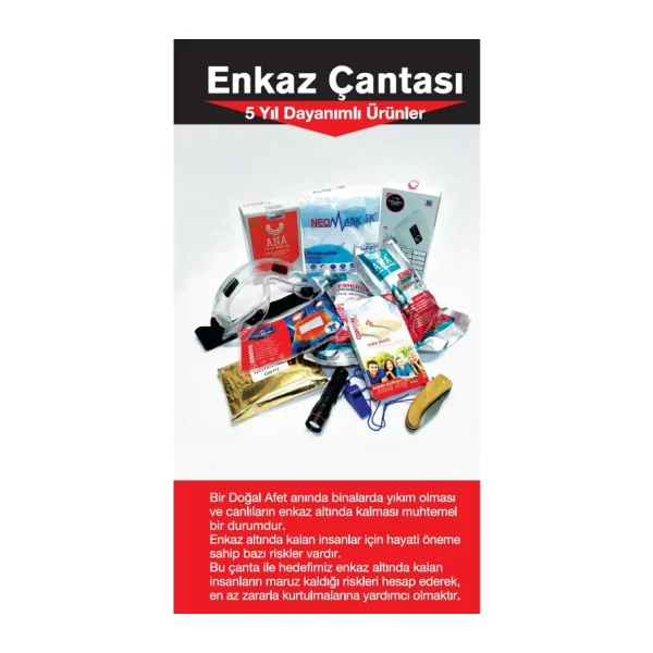 Deprem & Afet & Enkaz Çantası Hayatta Kalma Afet Çantası Acil Durum Çantası Başucu Deprem Çantası