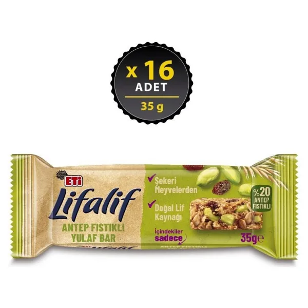 Eti Lifalif Antep Fıstıklı Yulaf Bar 35 g x 16 Adet
