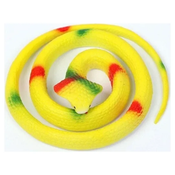 EveFix Sarı Renk Gerçekçi Kobra Model Silikon Yumuşak Yılan 80 Cm